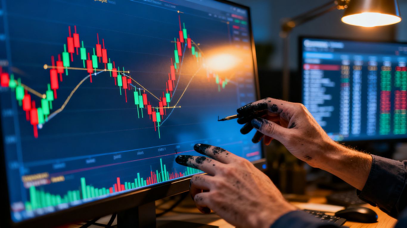 Graphique de l'or avec des niveaux et des sessions de trading