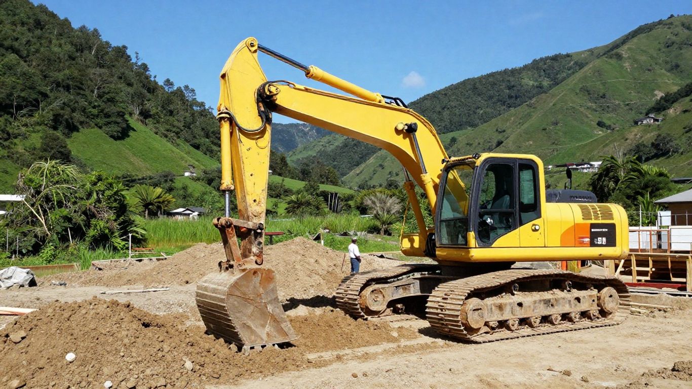 Heavy machinery operating on rural Bay of Plenty property