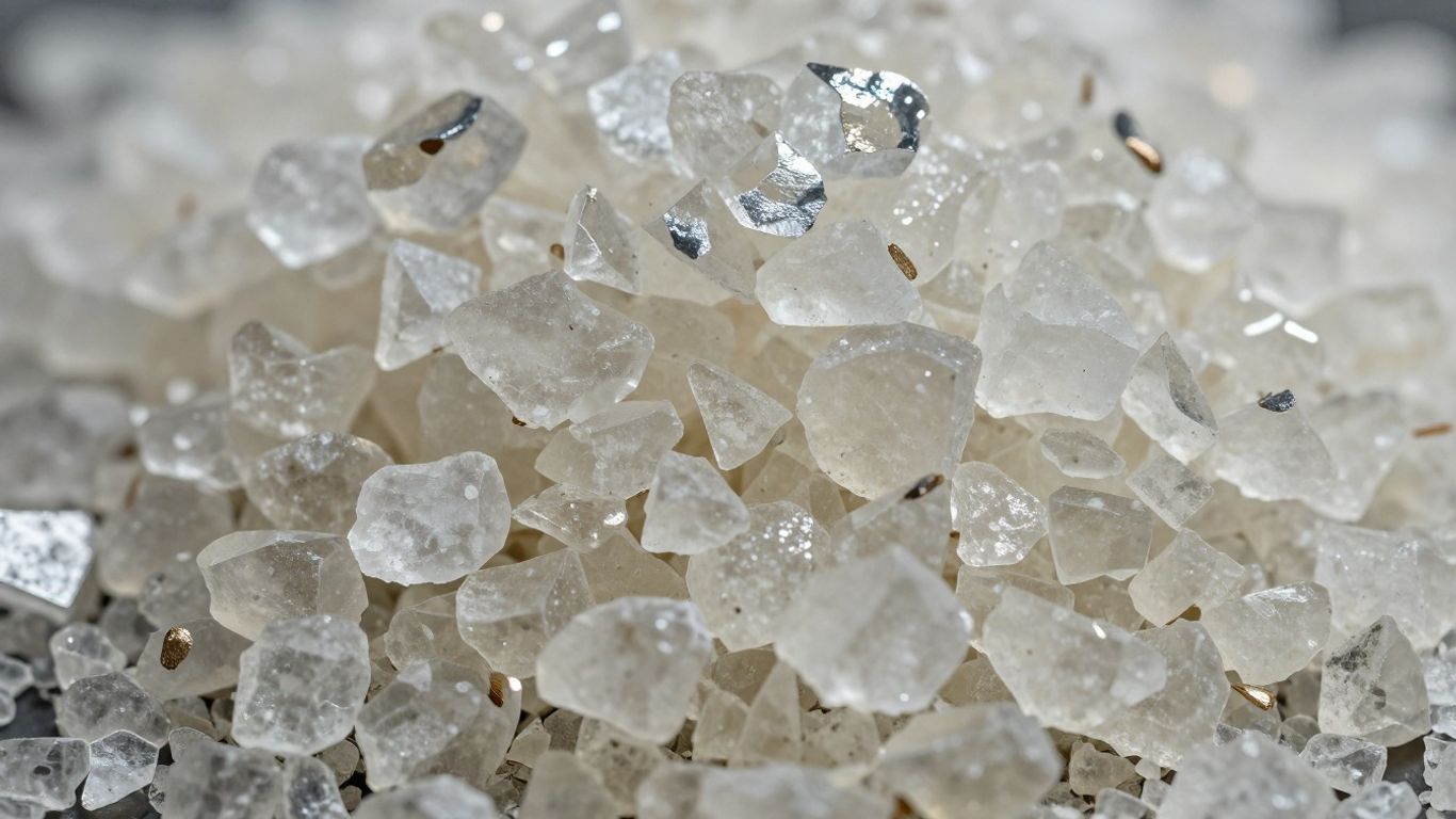 Gros plan sur des morceaux de silicium brut.