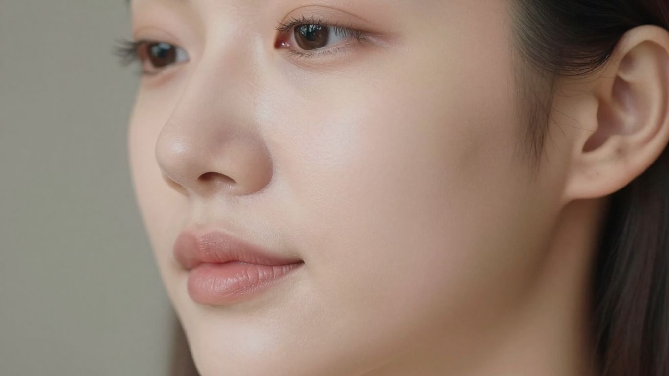 Woman with visibly tightened and lifted facial skin.