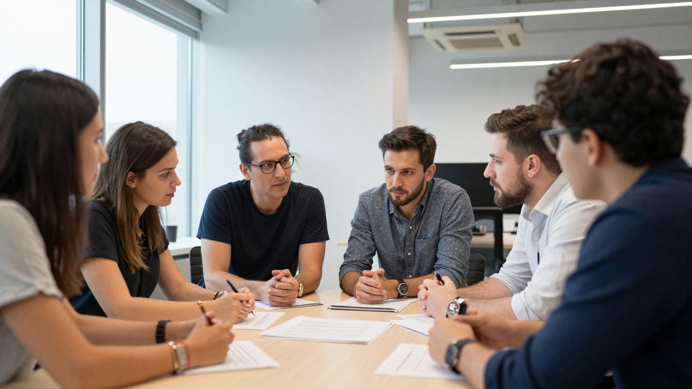 Team collaborating during an on-site workshop.