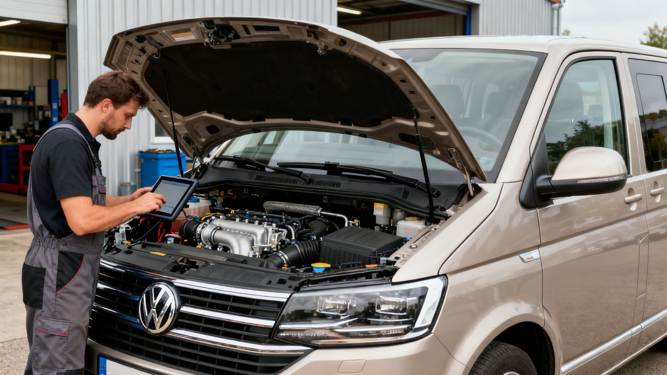 VW T7 Multivan bei neutraler Gebrauchtwagenprüfung