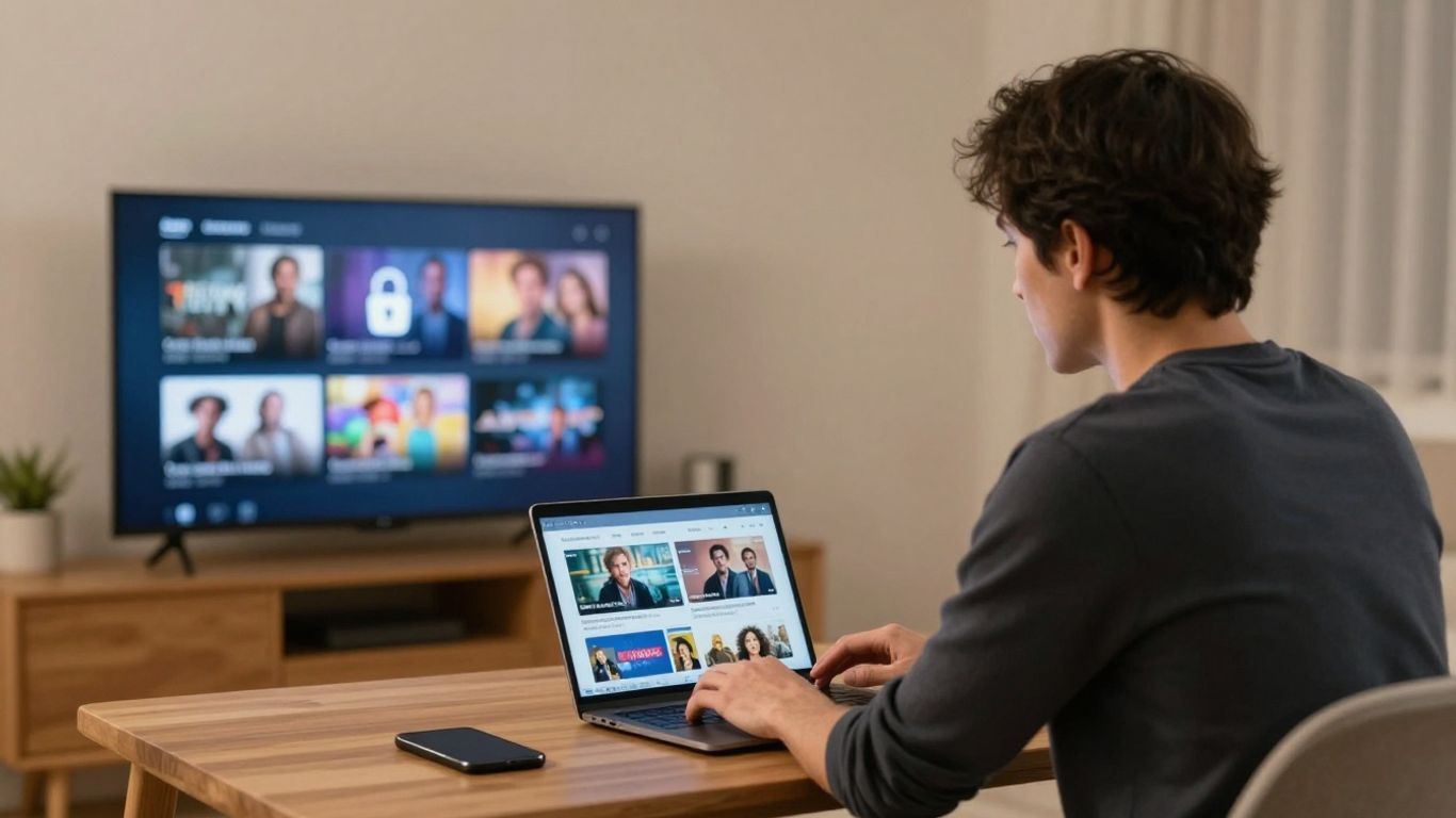 Viewer checking a secure IPTV service