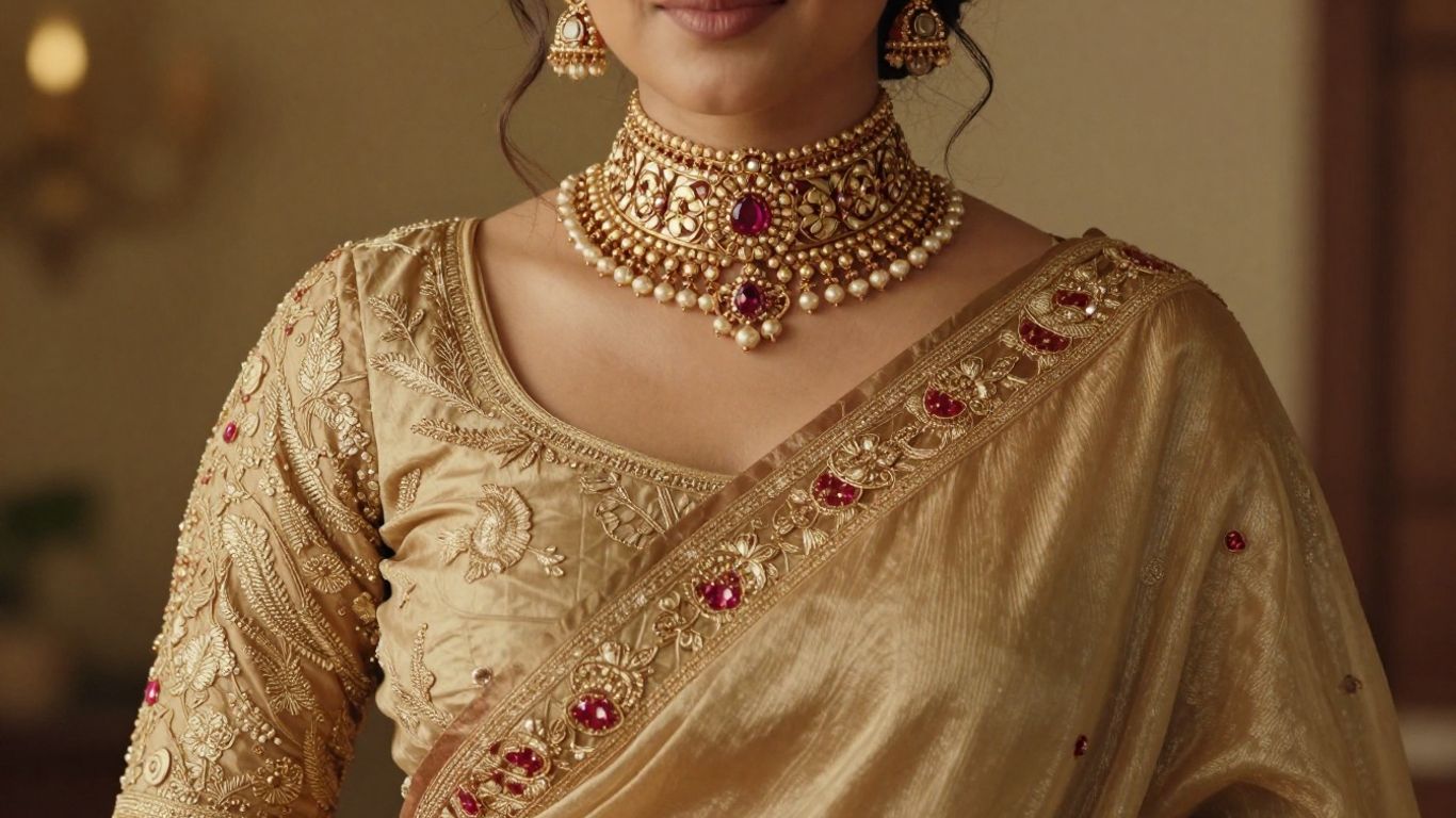Festive saree with<a data-fixed=