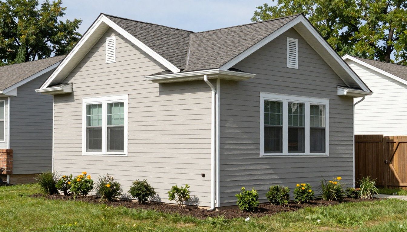 A beautiful residential home in the Chicago suburbs featuring high-quality, professionally installed stucco siding with a clean, modern finish.