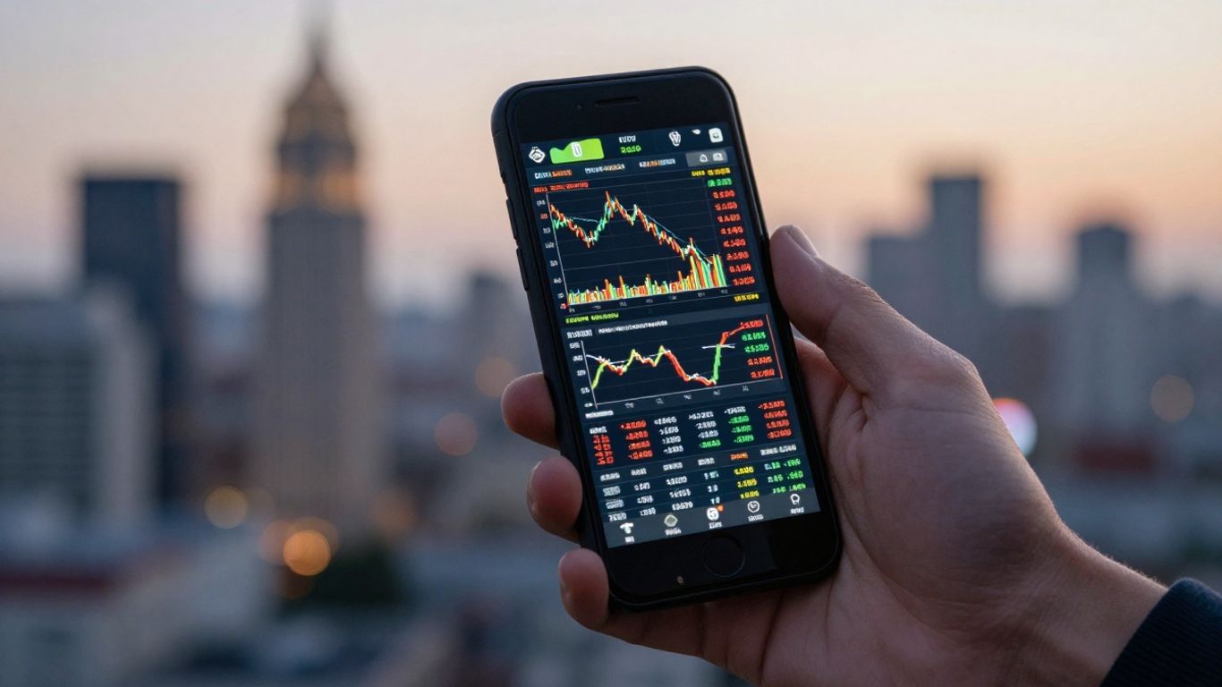 TradingView paper trading interface on a smartphone.
