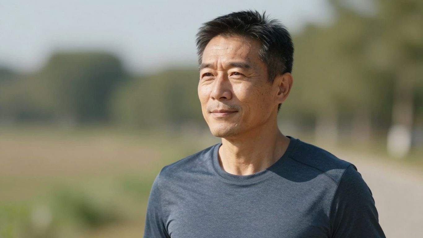 Man enjoying outdoor wellness and vitality.