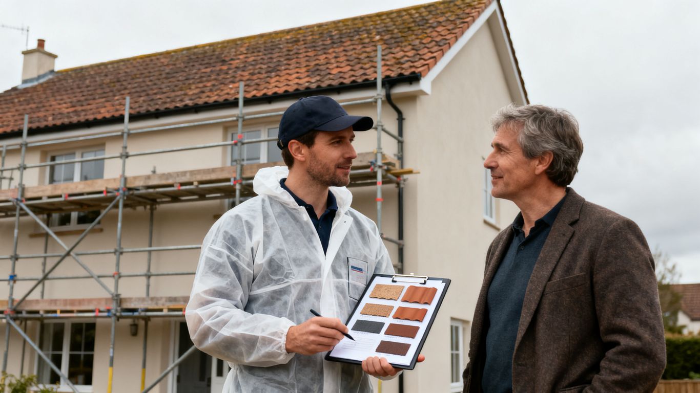 Artisan couvreur préparant une visite de chantier