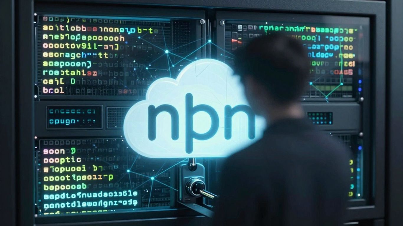 npm logo breaking into AWS cloud server