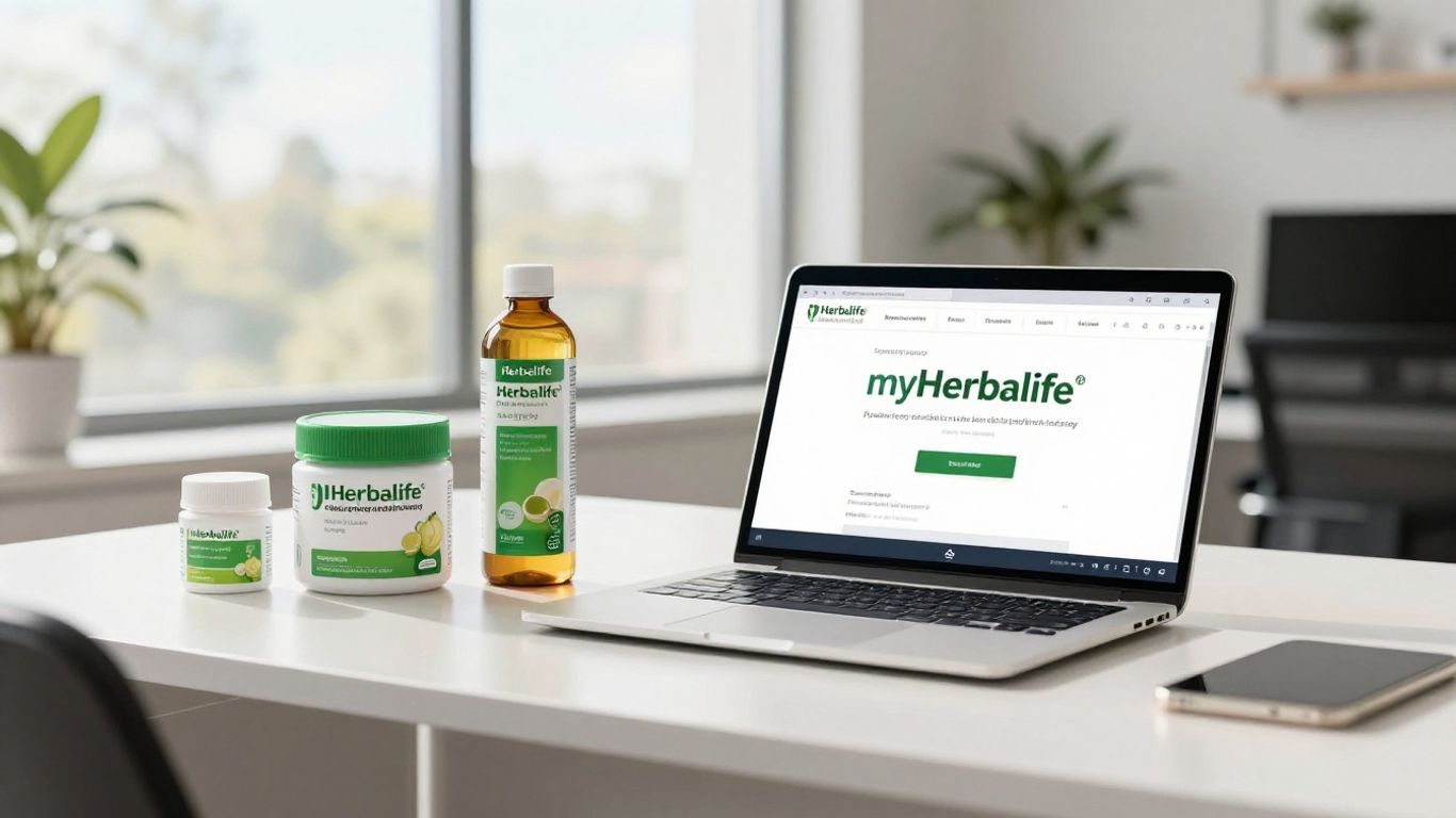 myHerbalife PR portal on a laptop screen.