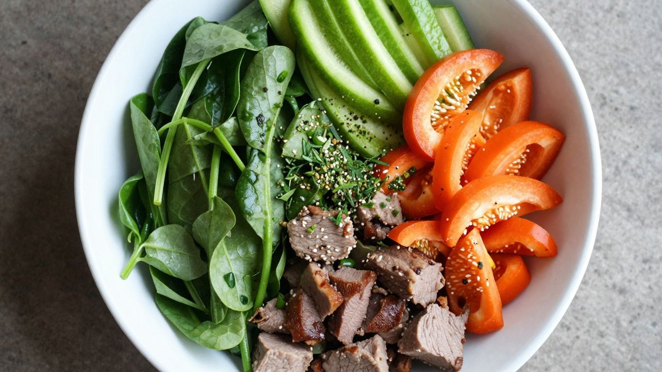 Quick, balanced meal assembly with fresh ingredients.