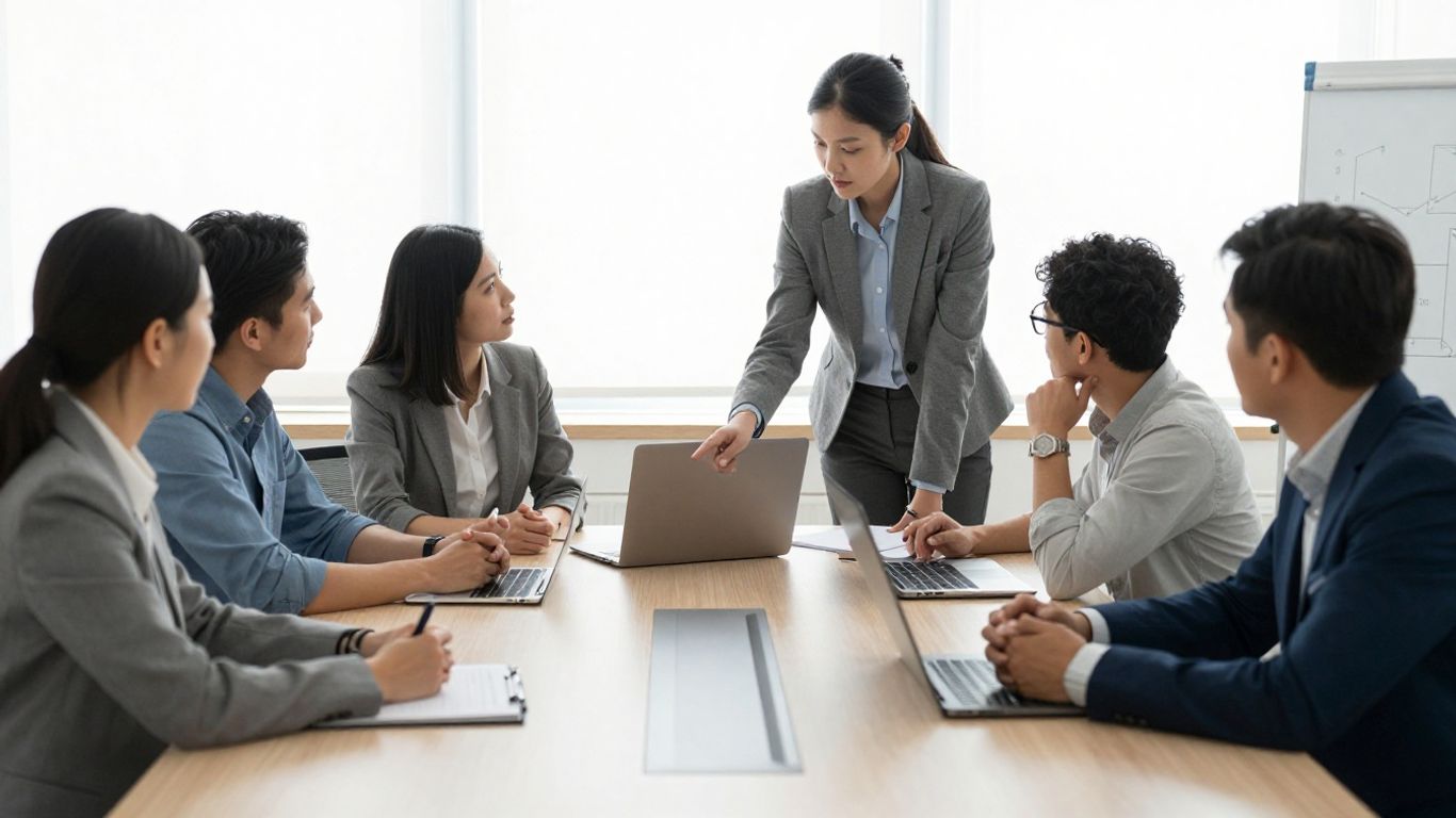 Team collaborating on digital marketing strategy