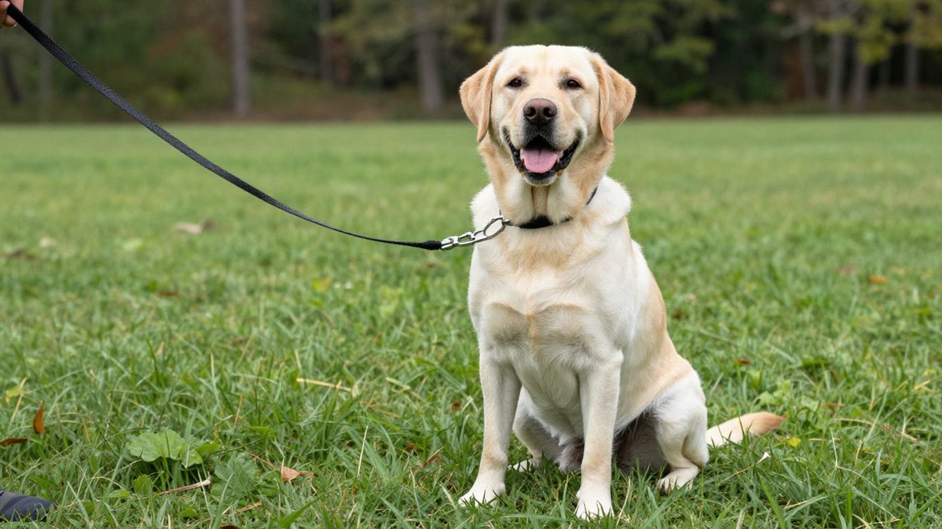 A happy dog outside in nature
