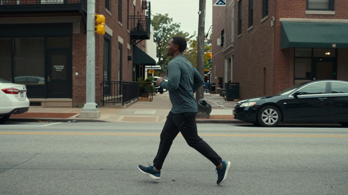 Atlanta street with jogger and car
