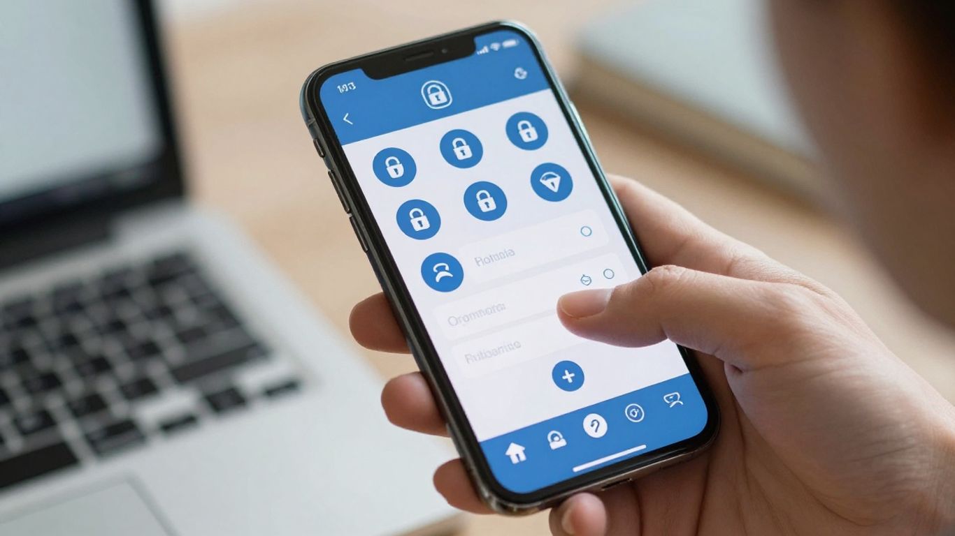 Hand using smartphone for multi-factor authentication login.
