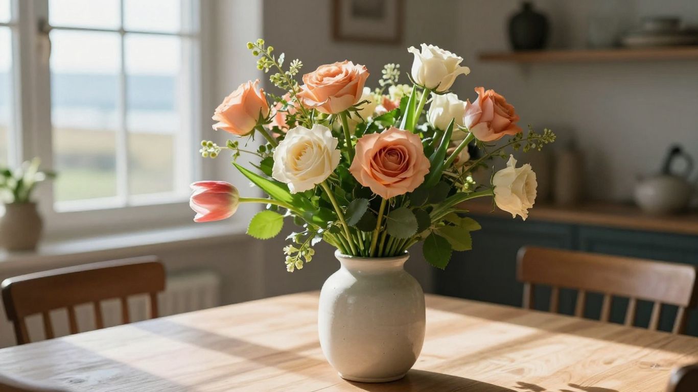 Seasonal bouquet in a bright Altona home
