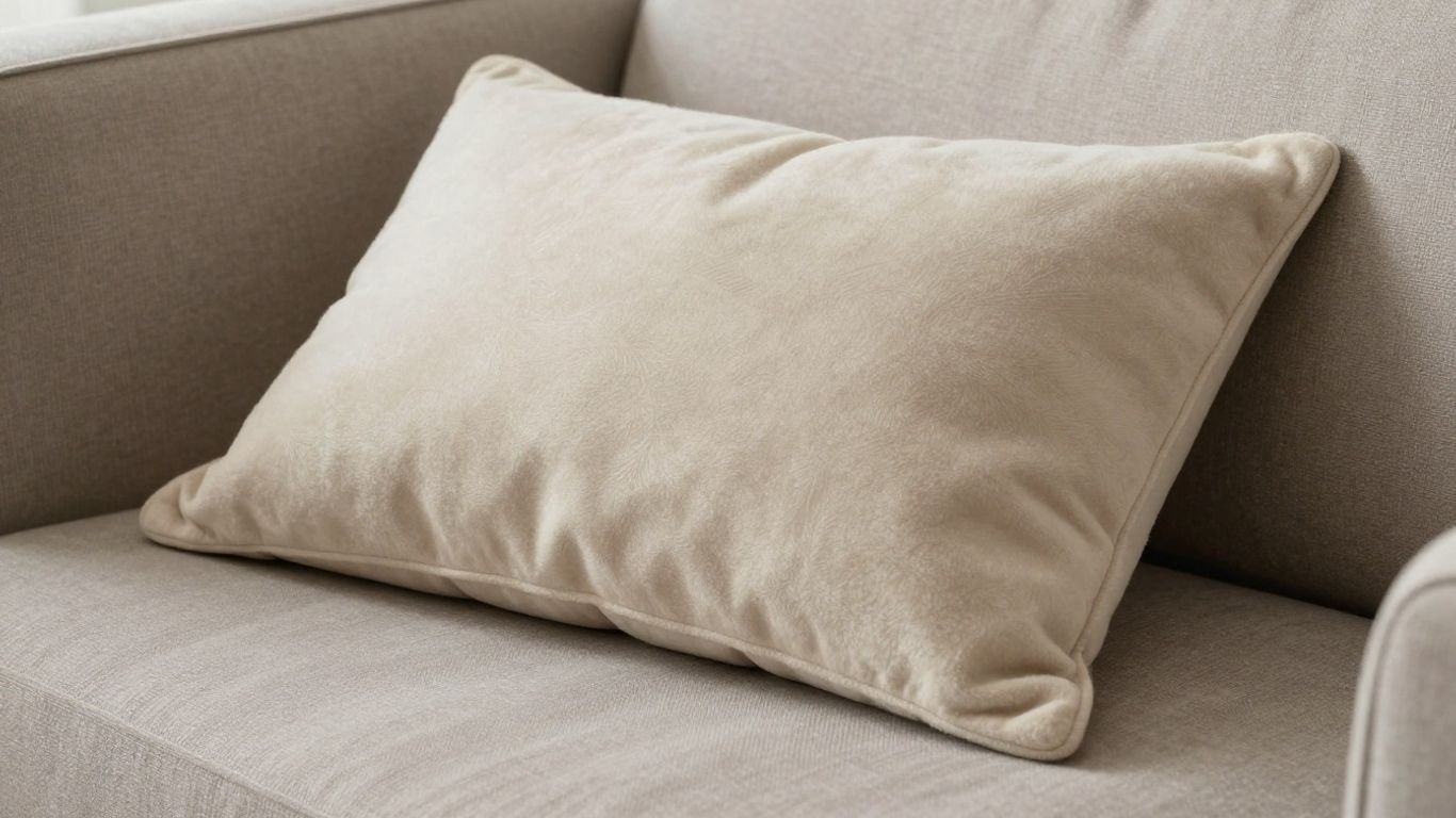 Luxurious cashmere throw pillow on a sofa.