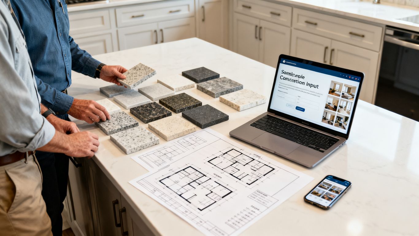 AI conversation collecting countertop project details