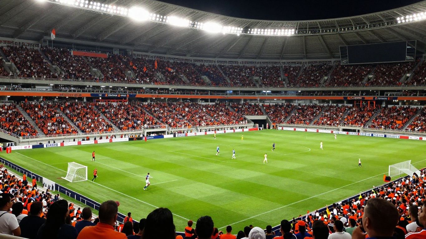 Atanasio Girardot Stadium packed with cheering football fans.