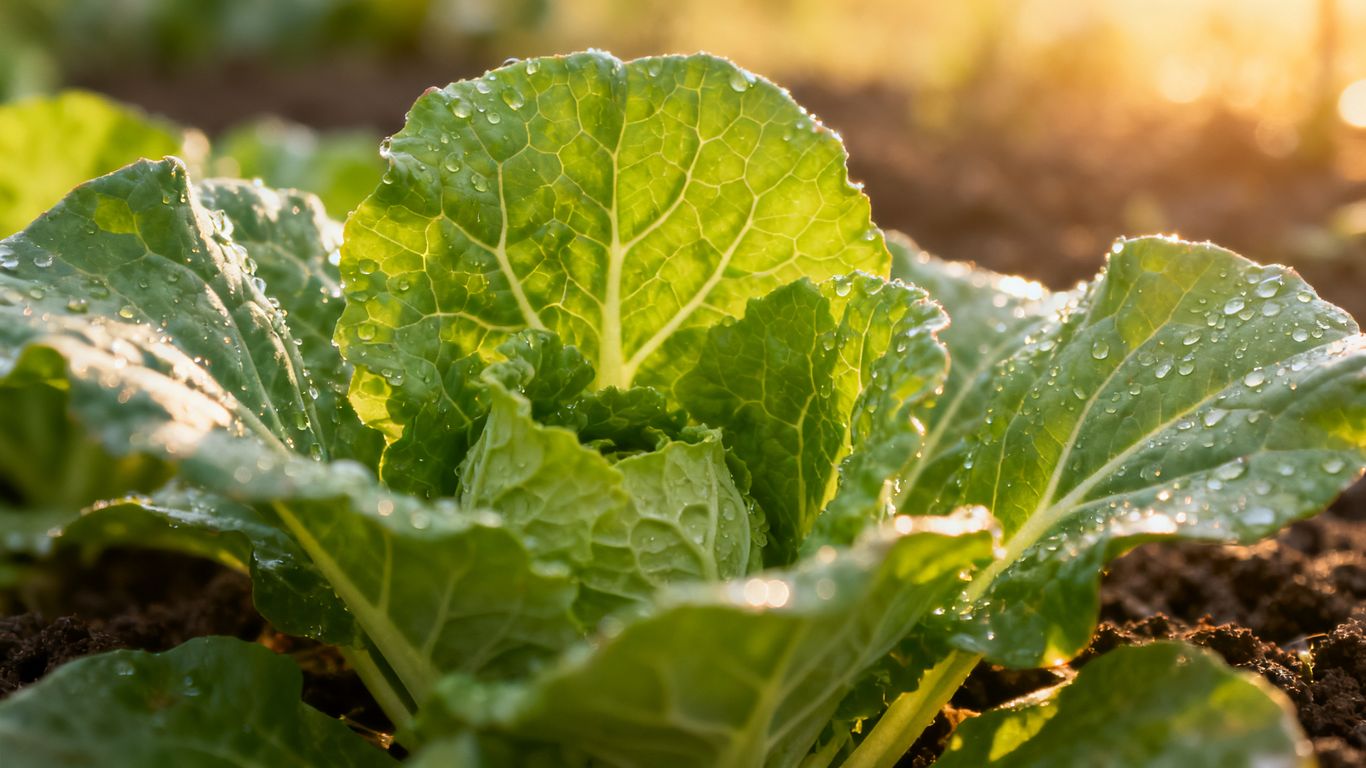 Frische Gemüsepflanzen im Garten