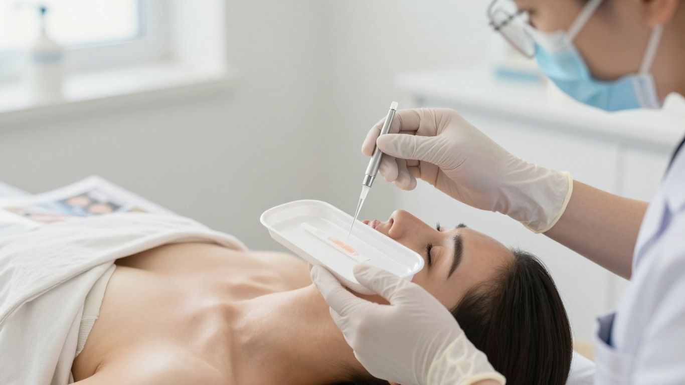 Profissional avaliando segurança de implante hormonal