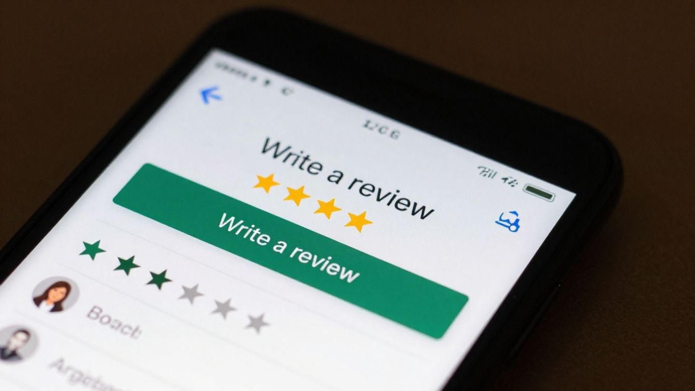 Google Maps review screen on a smartphone.