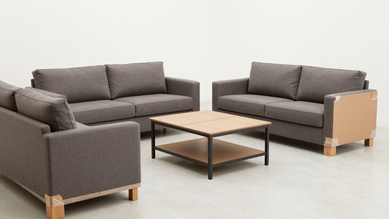 Outdoor furniture cartons ready for delivery