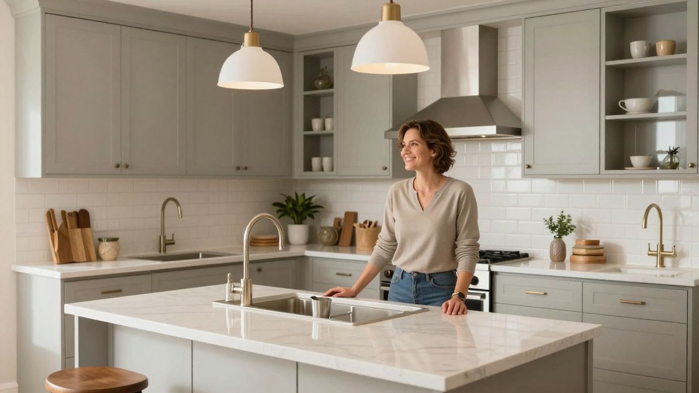 Dacula, Georgia home remodeling contractors and renovated kitchen.