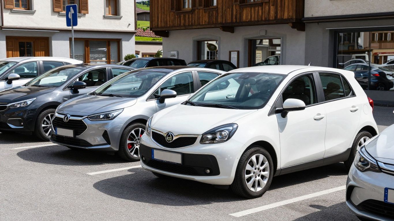 Kompakte Autos auf Schweizer Straße