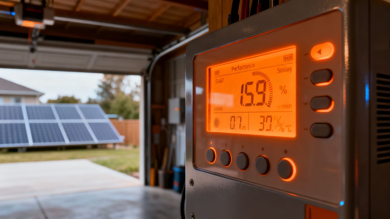 Digital screen on a solar inverter interface