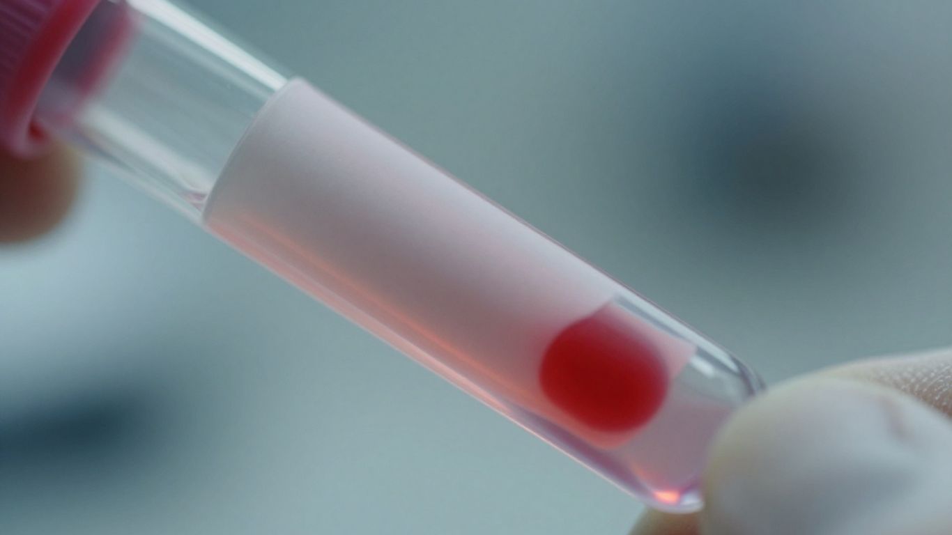 Blood sample vial with inflammation marker.