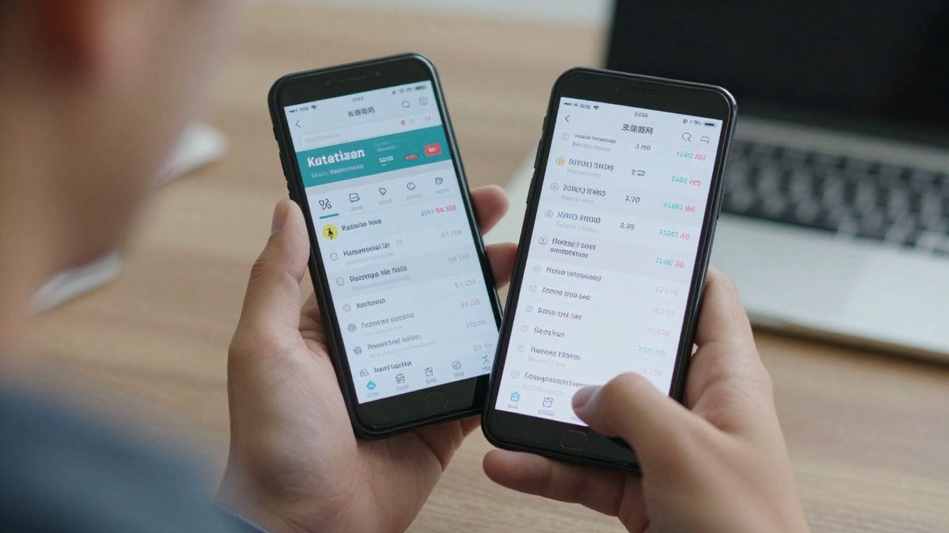 Hands using Charles Schwab paper trading app on a smartphone.
