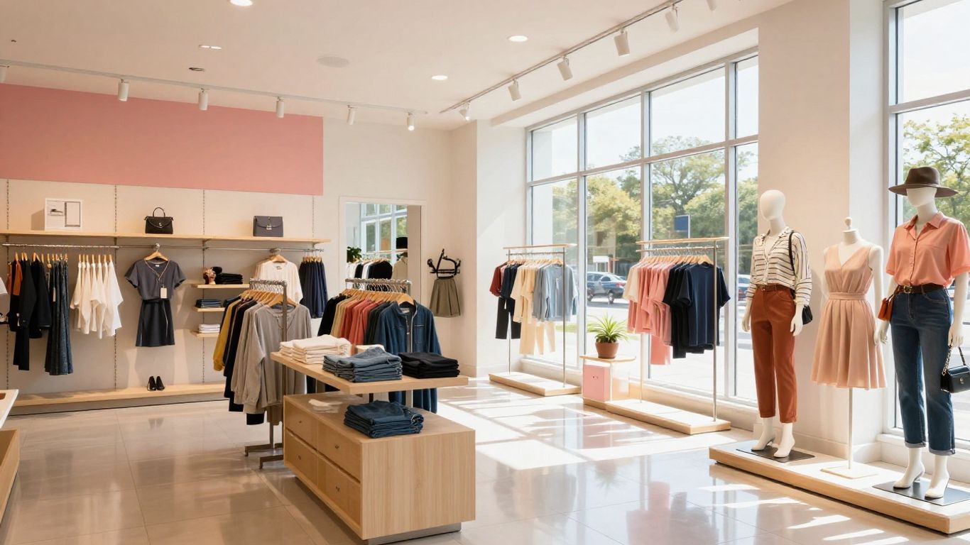 Bright, modern retail store interior with fresh paint.
