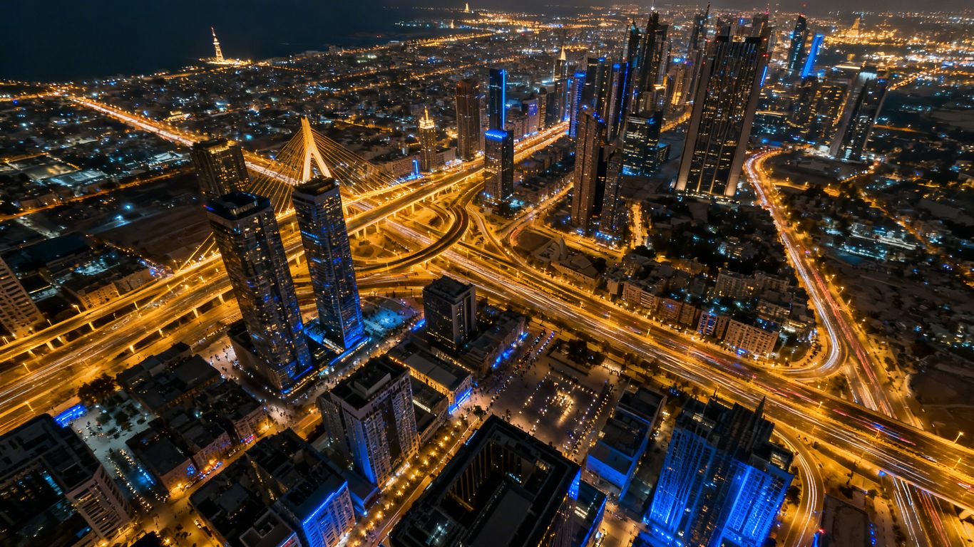 Global cityscape with glowing lights indicating startup density.
