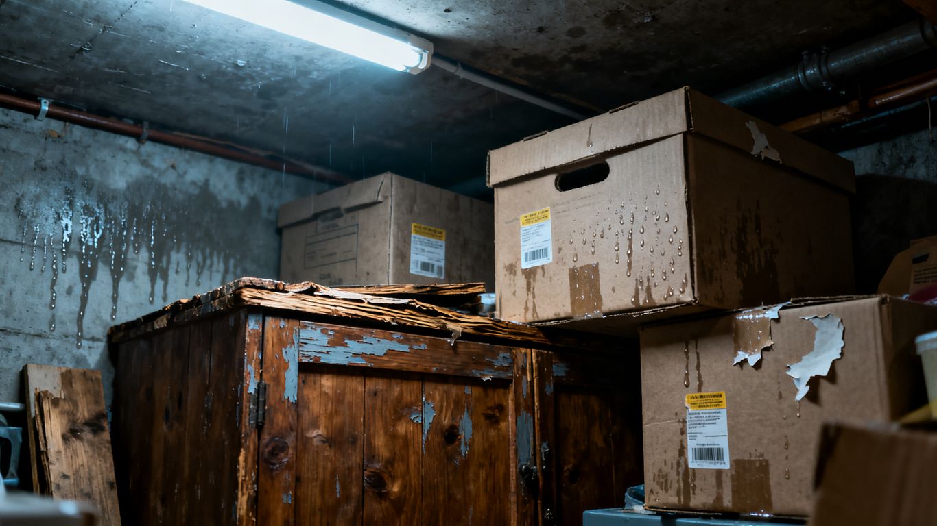 A damp room showing signs of humidity
