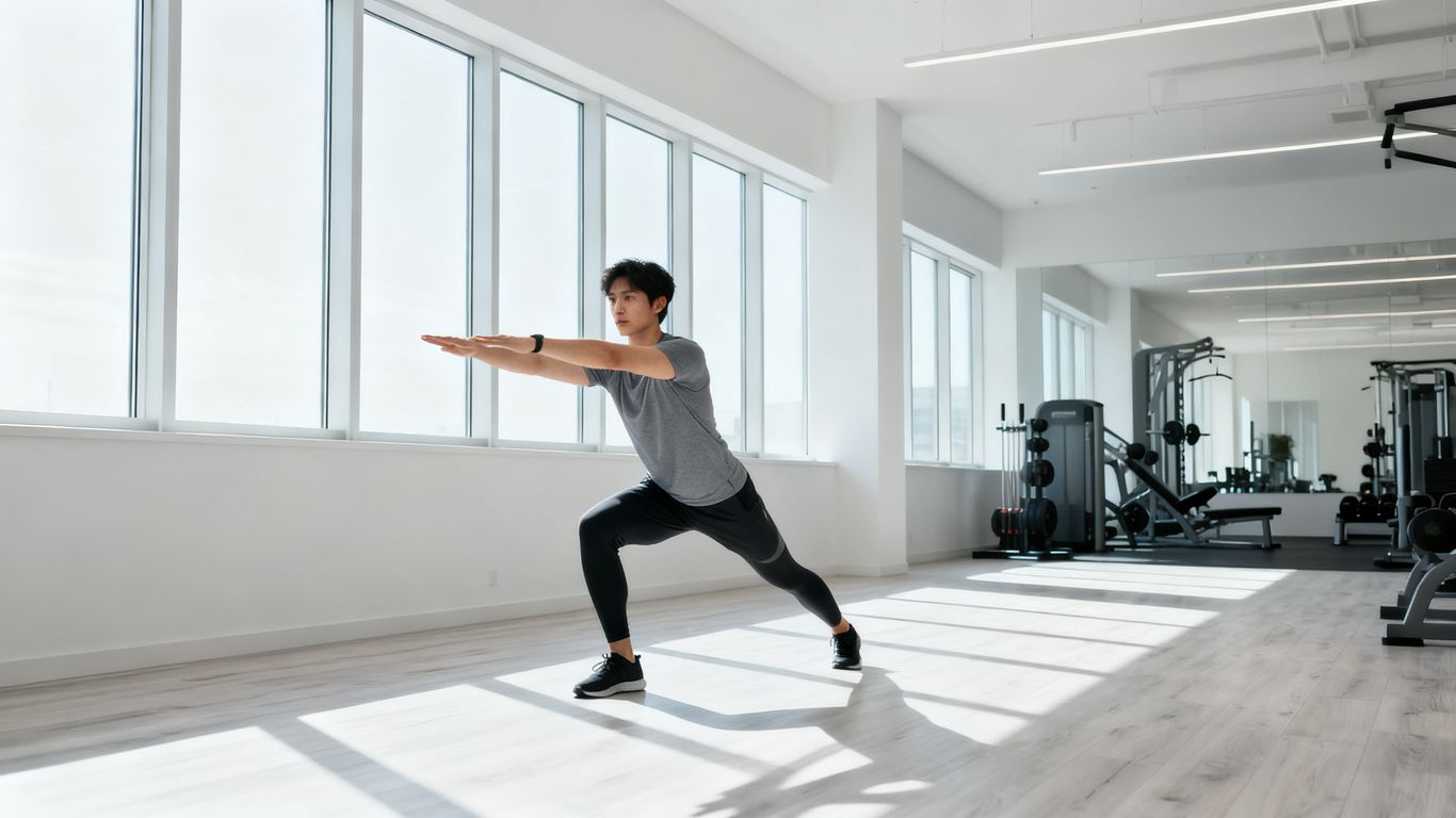 Sportif en plein exercice