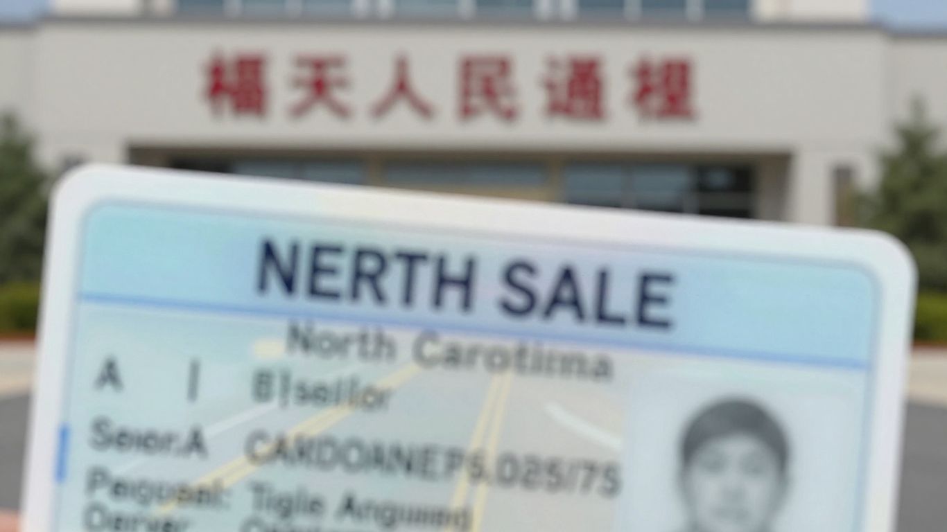 North Carolina driver's license with a road graphic.