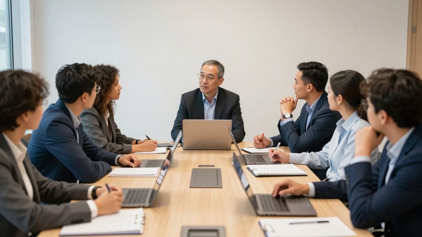 Technology leadership team discussing revenue priorities