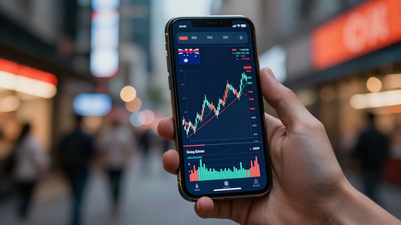 Trading CFDs in Australia with a smartphone.
