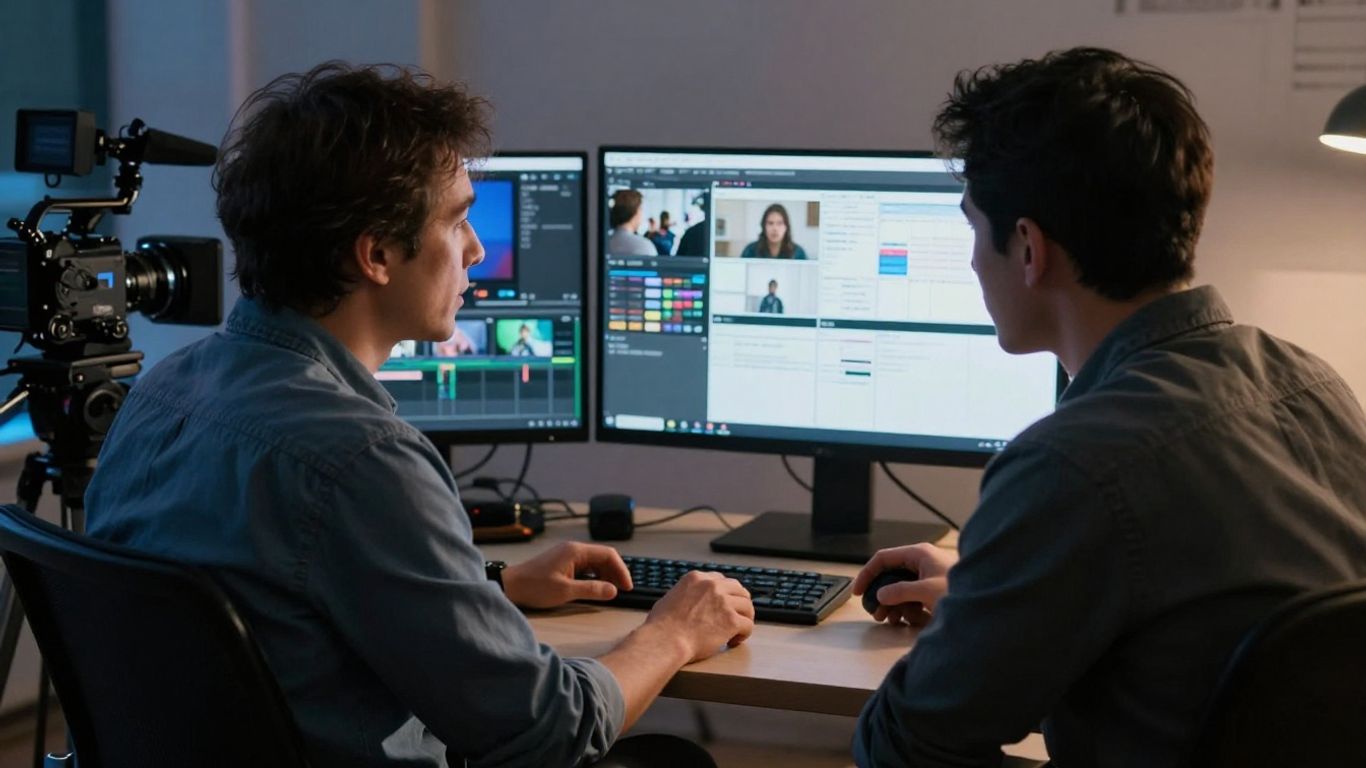 Director and editor discussing project workflow