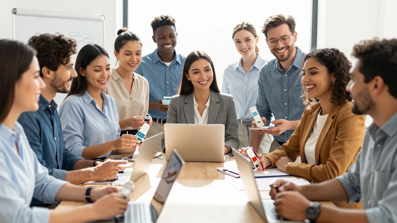 Herbalife business meeting with diverse individuals