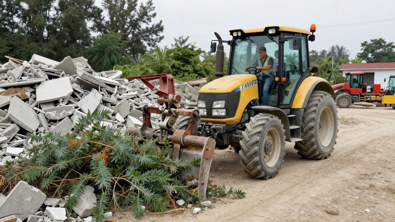 Removing old structures and clearing vegetation