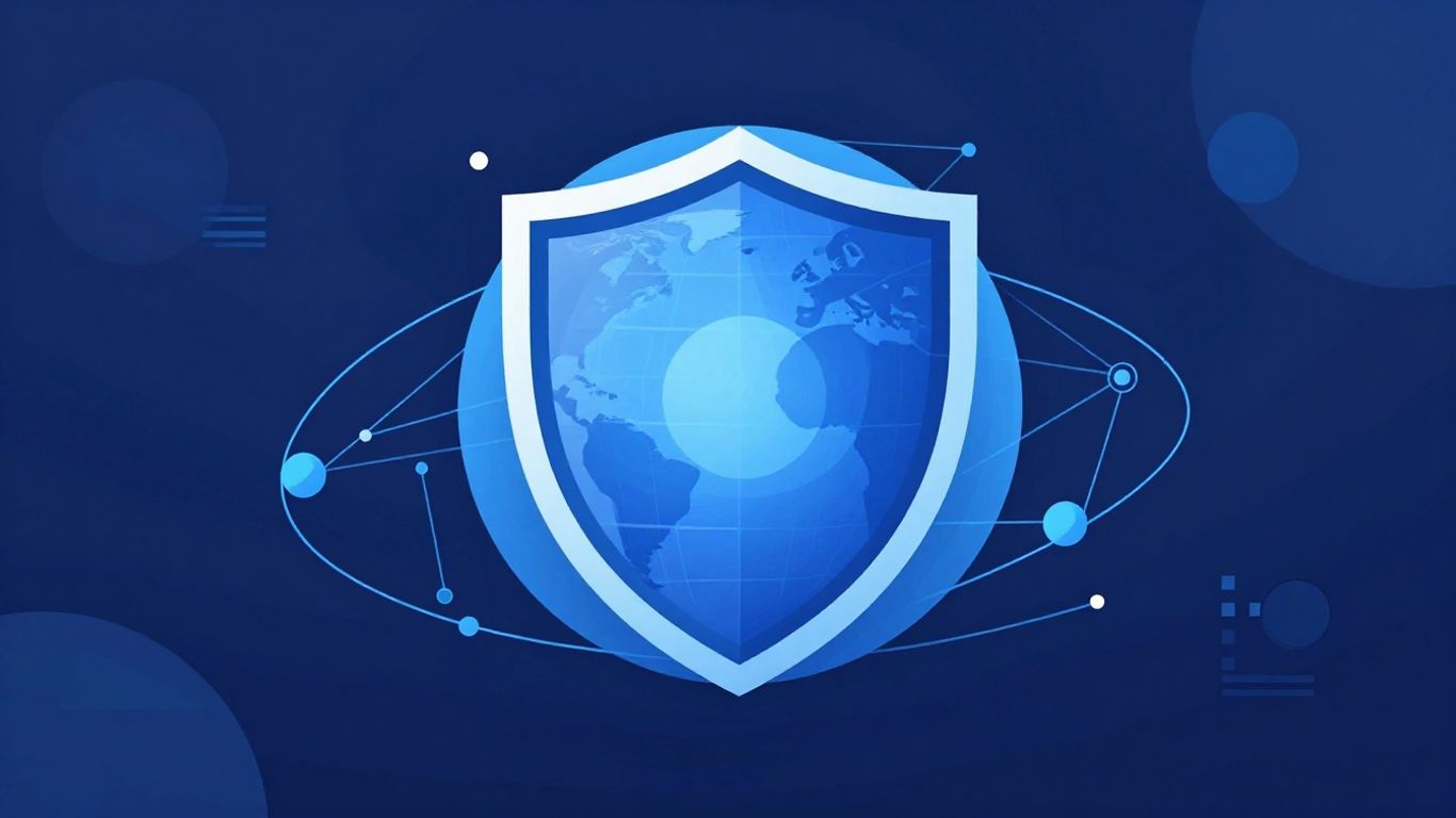 Digital shield protecting online reputation and domain.