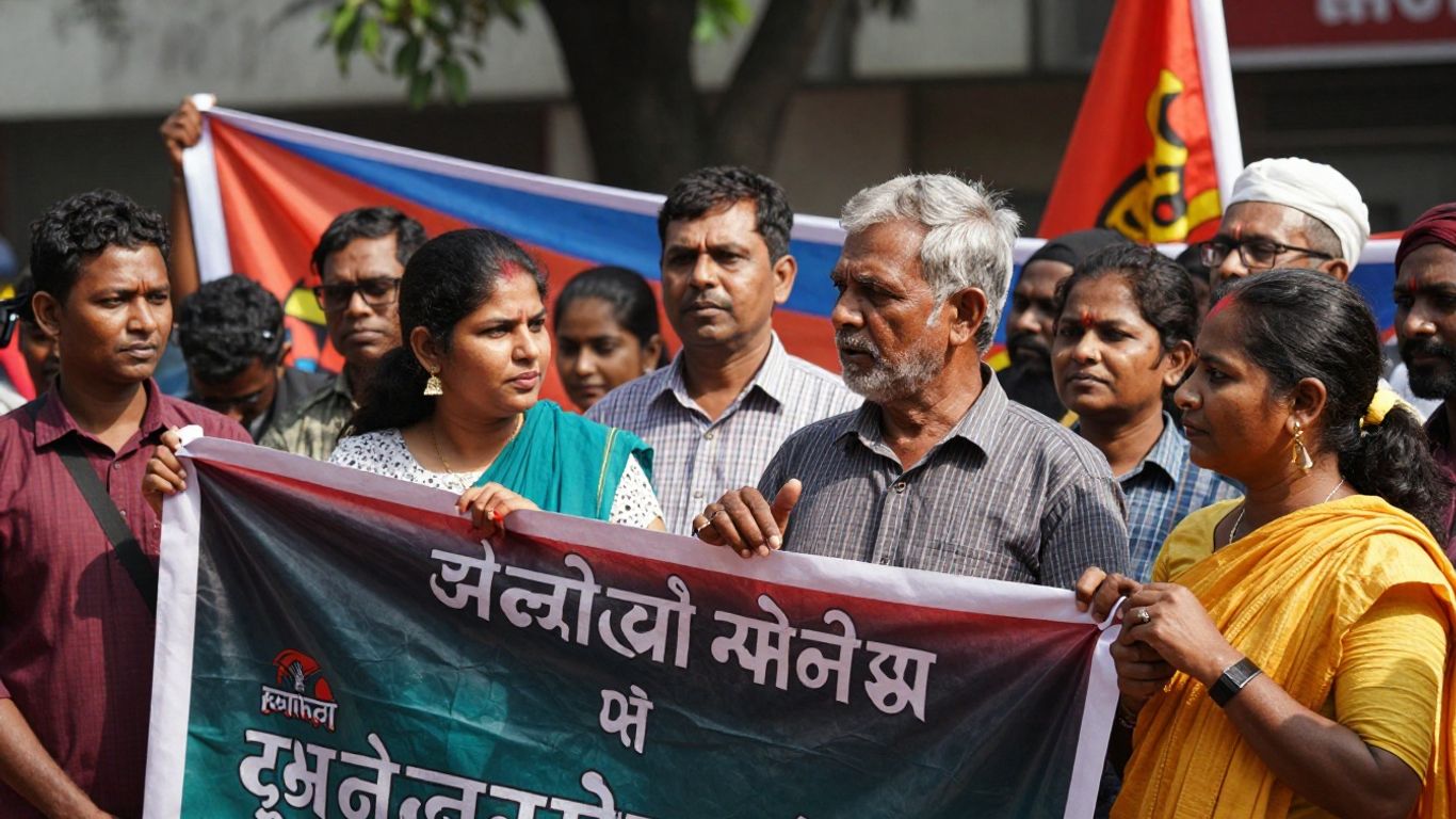 Oameni participând la o adunare civică.