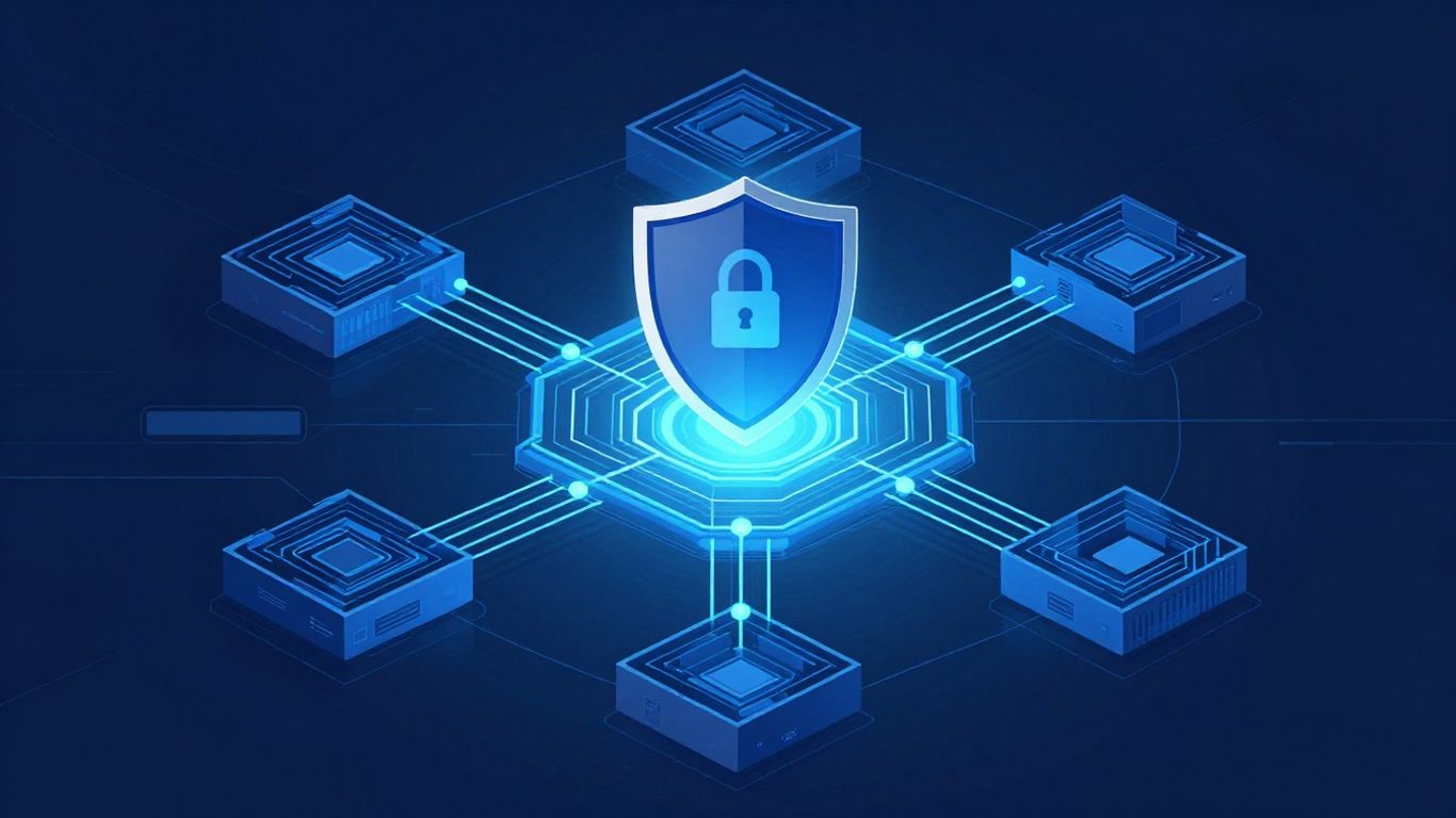 Phishing link detector shield with secure connection pathways.
