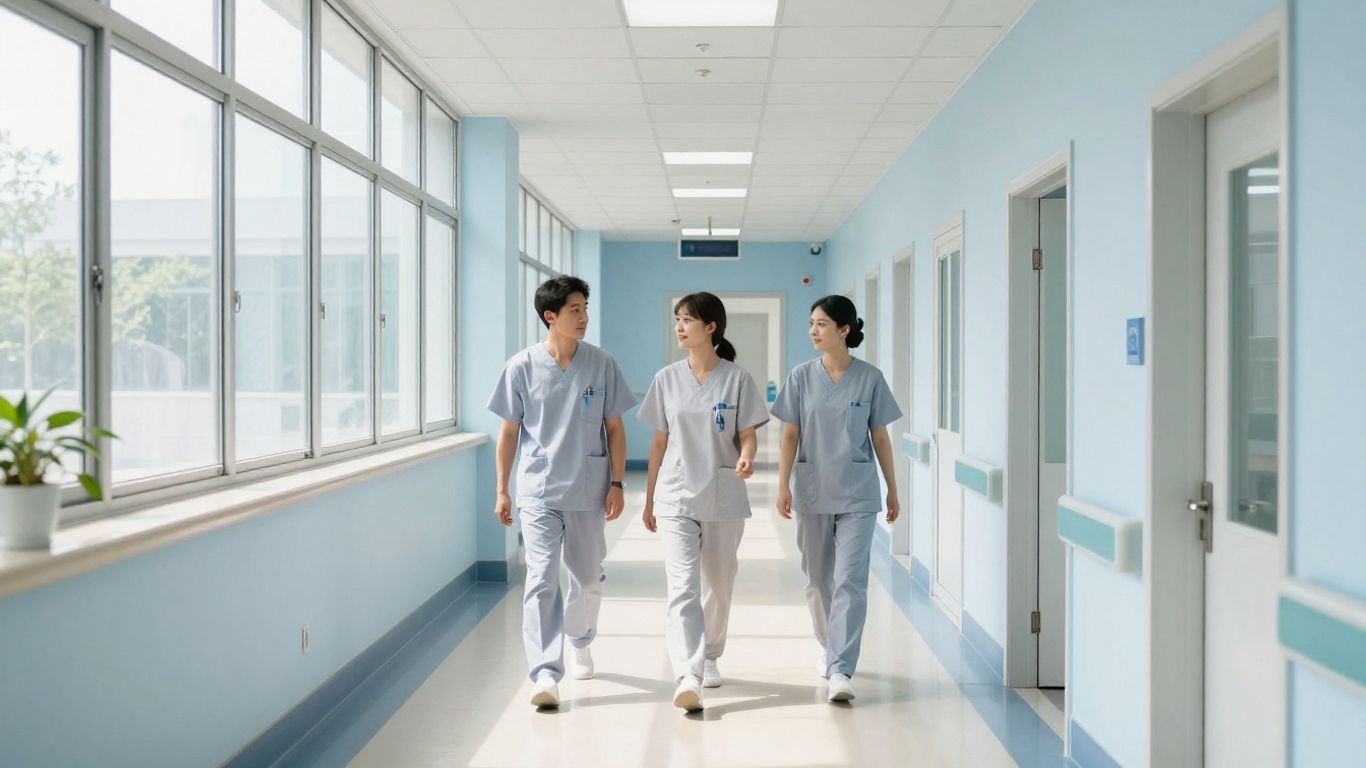 Spanish hospital transplant center corridors