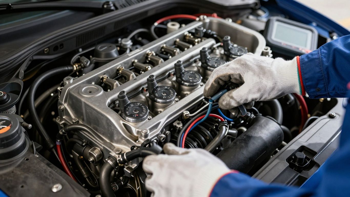 Rough-running engine during diagnostic inspection