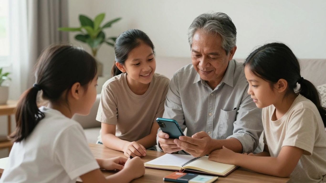 Indonesian patient researching Singapore healthcare on smartphone