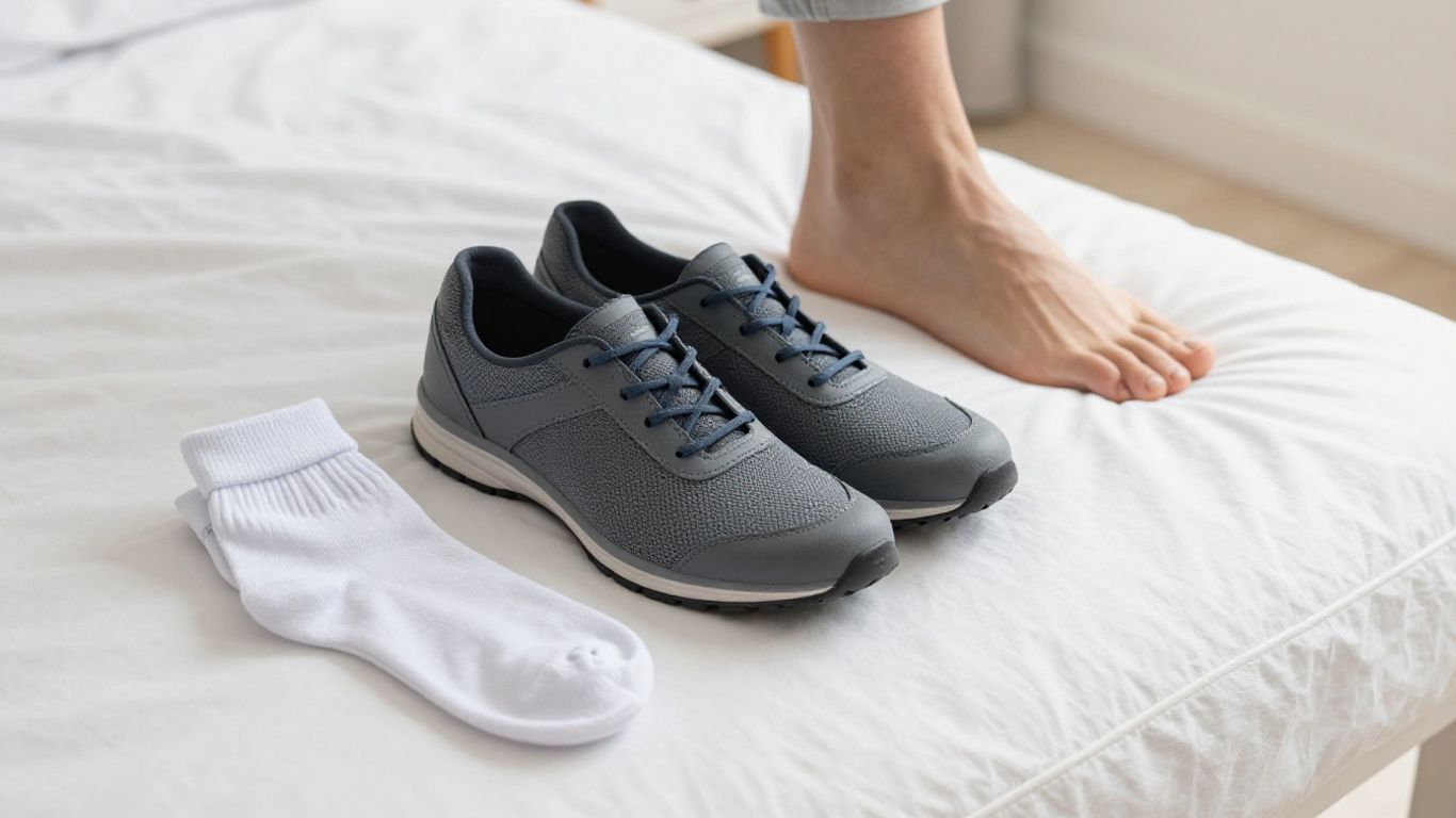 Comfortable diabetic foot care shoes and socks