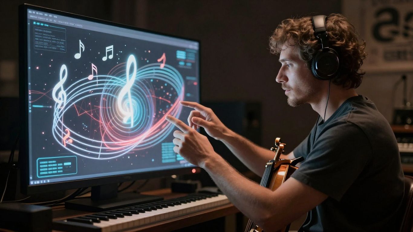 Musician using AI for music creation